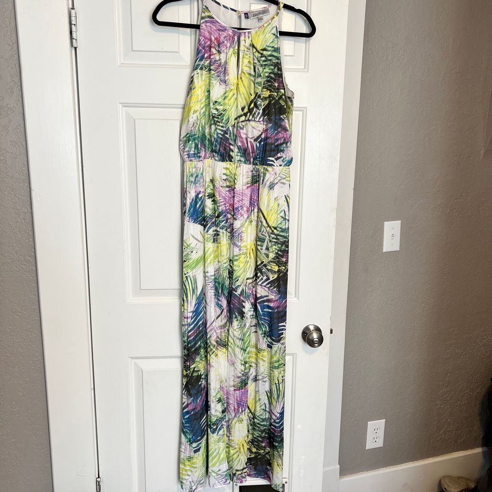 Jennifer Lopez Multicolor Tropical Maxi Dress